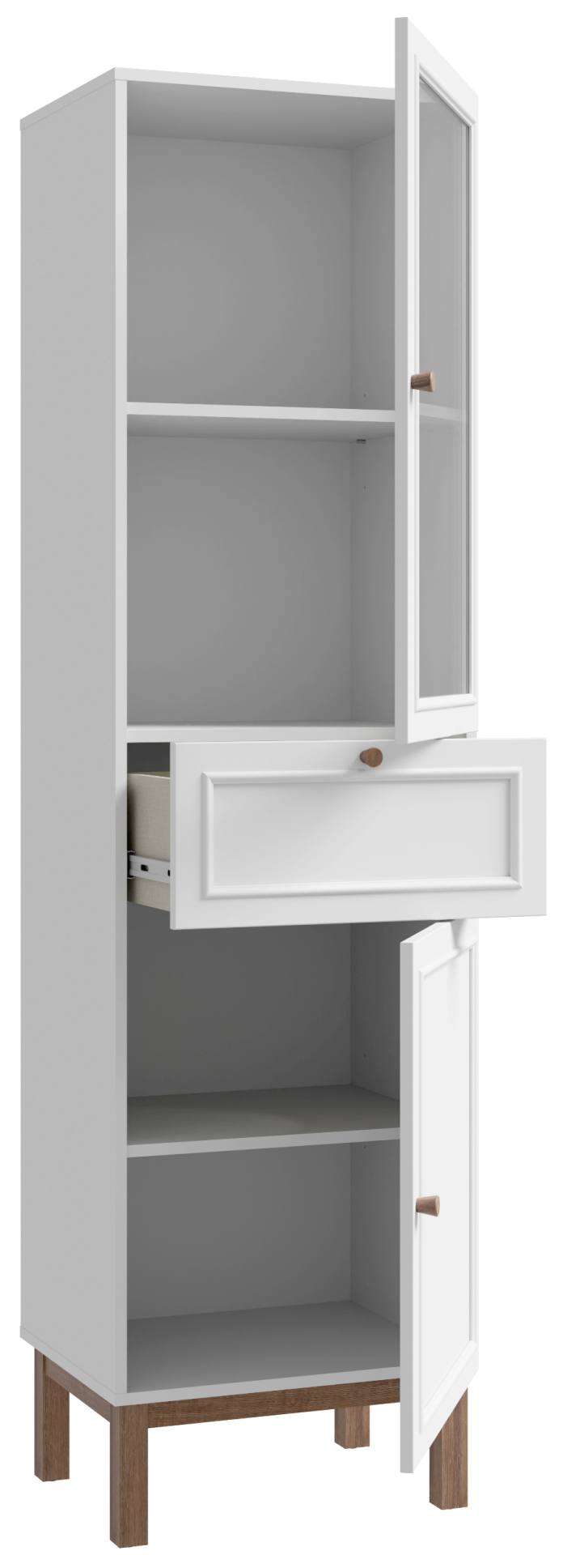 Highboard Vitrine PENKRIDGE mit 2 Türen in Secret Grey / Schlammeiche