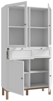 Vitrinenschrank PENKRIDGE Optik Secret Grey Landhausstil modern