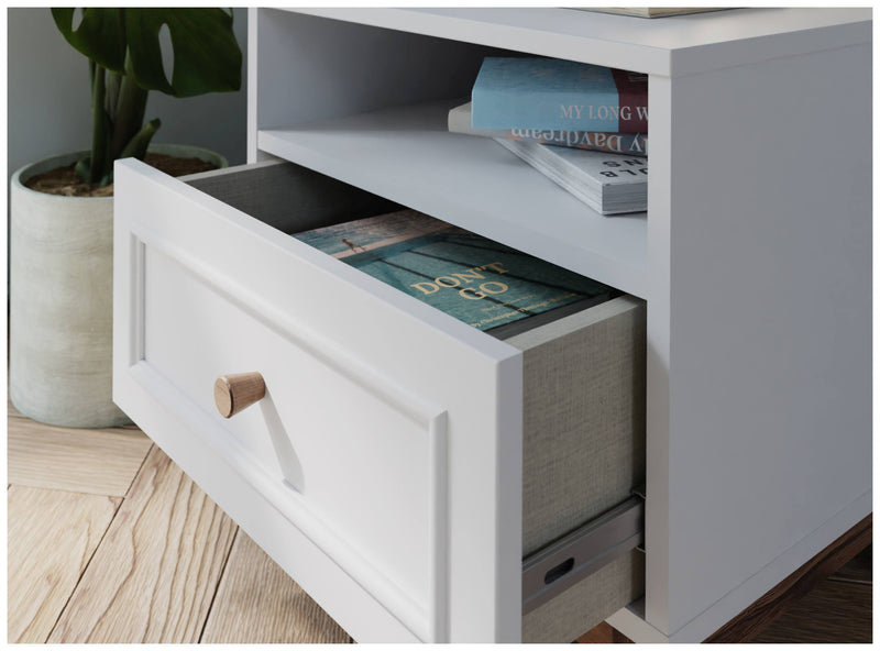 Nachtkommode PENKRIDGE 1 Schublade Optik Secret Grey / Schlammeiche