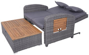 Multifunktions-Sofa BARI Gartensofa mit Liegefunktion und Klapptisch
