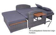 Multifunktions-Sofa BARI Gartensofa mit Liegefunktion und Klapptisch