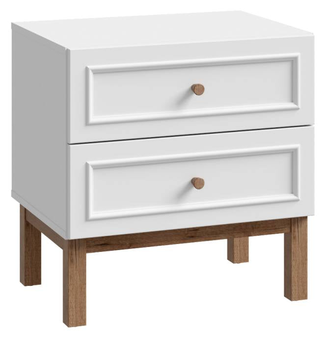 Nachtkommode PENKRIDGE 2 Schubladen Optik Secret Grey / Schlammeiche