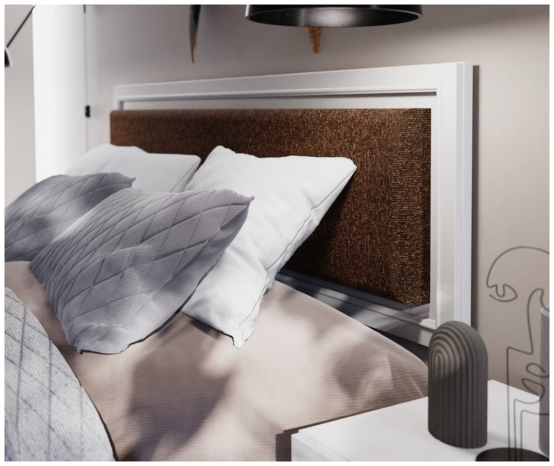 Doppelbett PENKRIDGE 160 x 200 cm Optik Secret Grey mit Polster