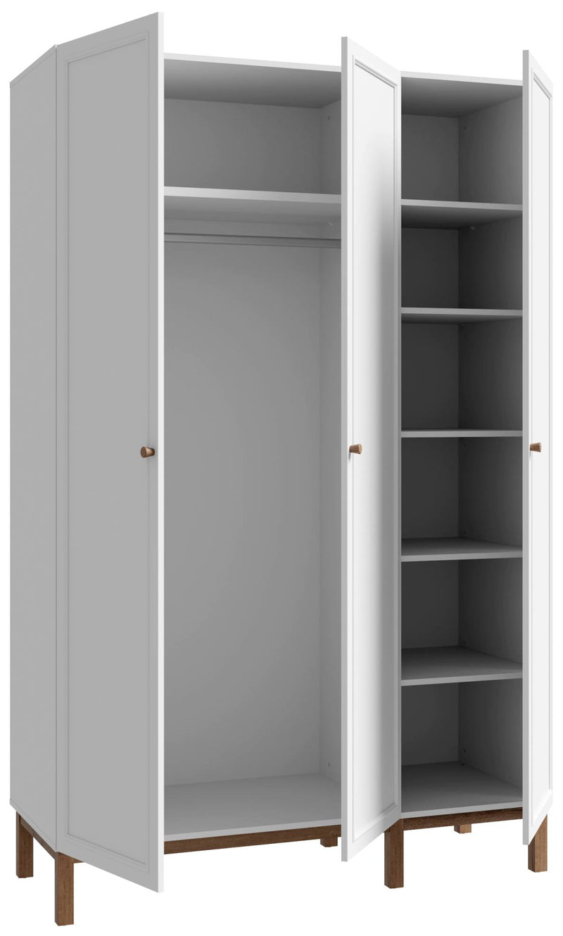 Kleiderschrank PENKRIDGE 3 Türen Optik Secret Grey und Schlammeiche