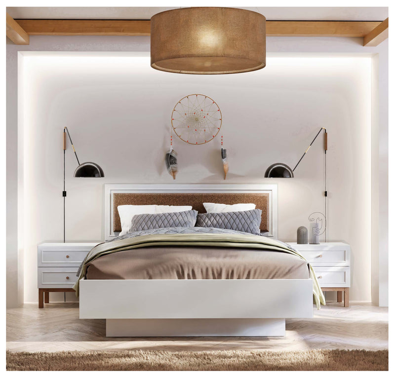Doppelbett PENKRIDGE inklusive 2 Nachtkommoden Optik Secret Grey