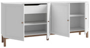 PENKRIDGE Esszimmer mit Vitrinenschrank in Secret Grey / Schlammeiche