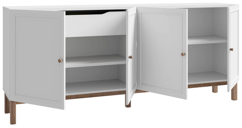 PENKRIDGE Esszimmer mit Vitrinenschrank in Secret Grey / Schlammeiche