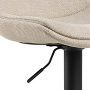 ADISA Barhocker 2erSet Stoff Basel Beige mit Drehfunktion und Gasfeder