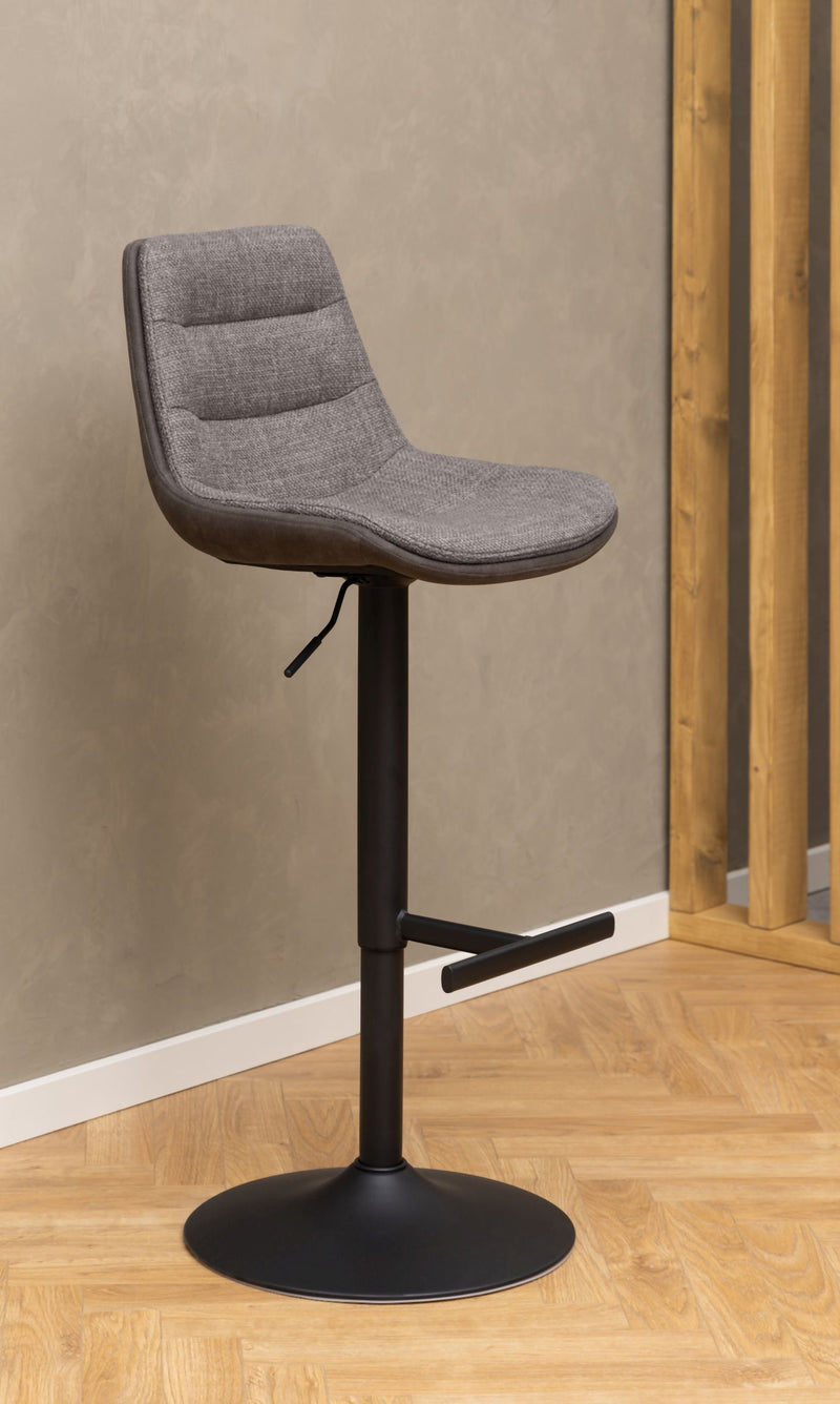 ADISA Barhocker 2erSet Stoff Basel Graubraun Anthrazit + Drehfunktion