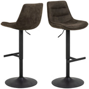 ADISA Barhocker 2er-Set Stoff Preston Anthrazit mit Drehfunktion