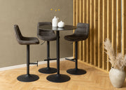 ADISA Barhocker 2er-Set Stoff Preston Anthrazit mit Drehfunktion