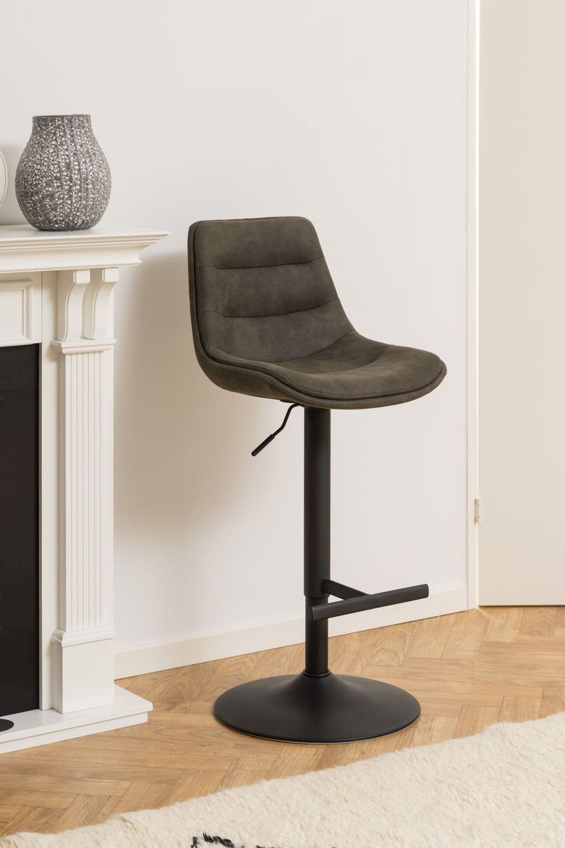 ADISA Barhocker 2er-Set Stoff Preston Anthrazit mit Drehfunktion