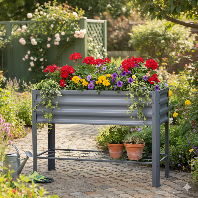 Hochbeet LILLIA aus Metall in Anthrazit von GardenPleasure