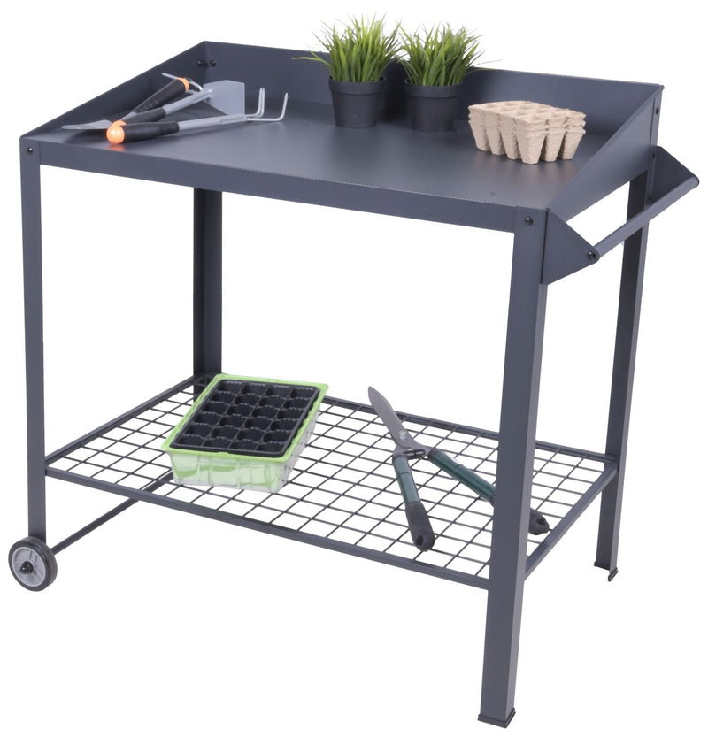 Mobiler Pflanztisch DIANA aus Metall in Anthrazit von GardenPleasure