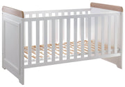 Babybett Kinderbett Jasmin 70 x 140 cm 3 Schlupfsprossen Pinie weiß