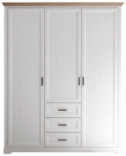 Kleiderschrank JASMIN 3-trg. 3 Schubladen Pinie weiß Nachbildung