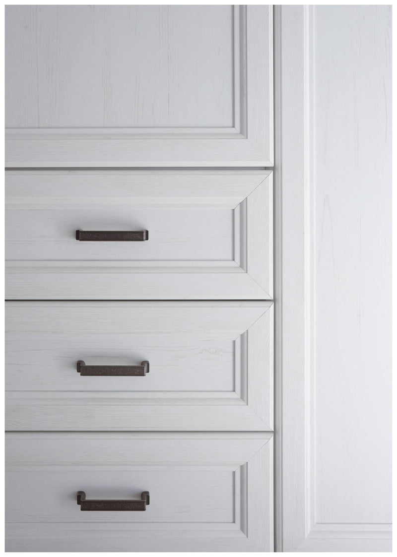 Kleiderschrank JASMIN 3-trg. 3 Schubladen Pinie weiß Nachbildung
