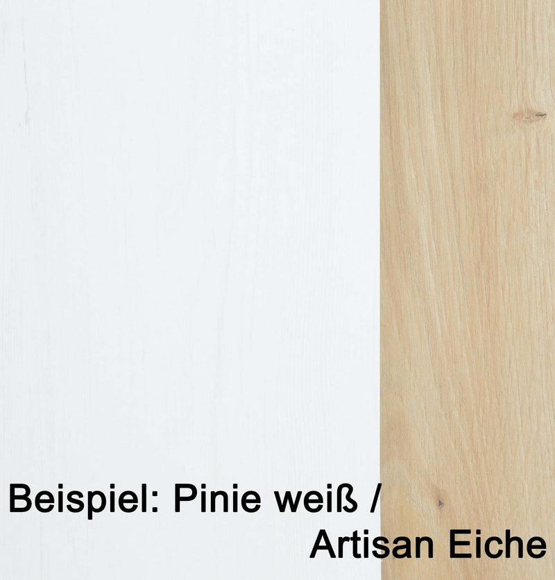 Kleiderschrank JASMIN 5 Türen mit Spiegel Pinie weiß Nachbildung