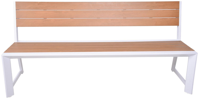 Gartenbank VENICE 3-Sitzer 180 cm Aluminium und Nonwood ohne Armlehne