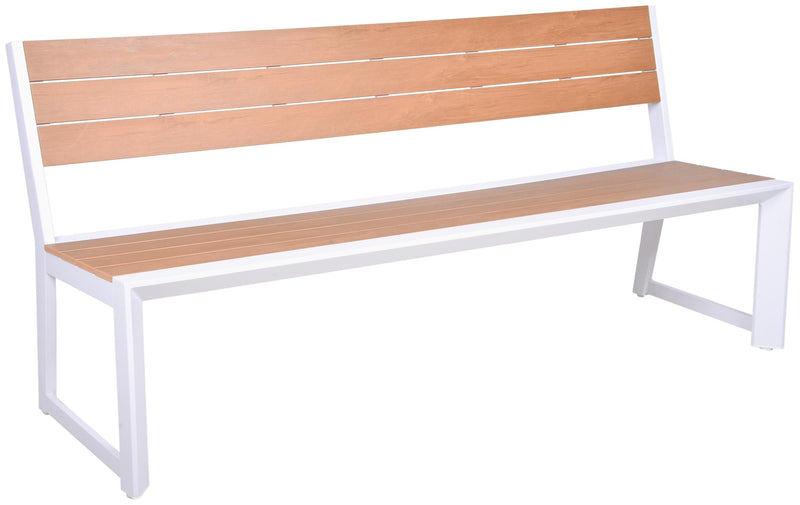 Gartenbank VENICE 3-Sitzer 180 cm Aluminium und Nonwood ohne Armlehne