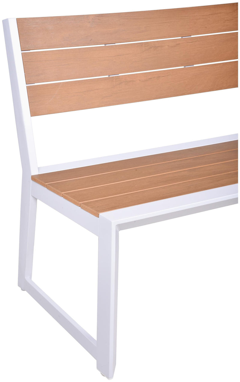 Gartenbank VENICE 3-Sitzer 180 cm Aluminium und Nonwood ohne Armlehne