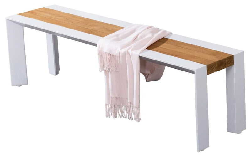 Gartenbank Sitzbank VENICE 3-Sitzer 180 cm Aluminium und Nonwood