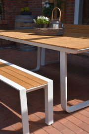 Gartenbank Sitzbank VENICE 3-Sitzer 180 cm Aluminium und Nonwood