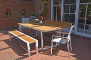Gartenbank Sitzbank VENICE 3-Sitzer 180 cm Aluminium und Nonwood