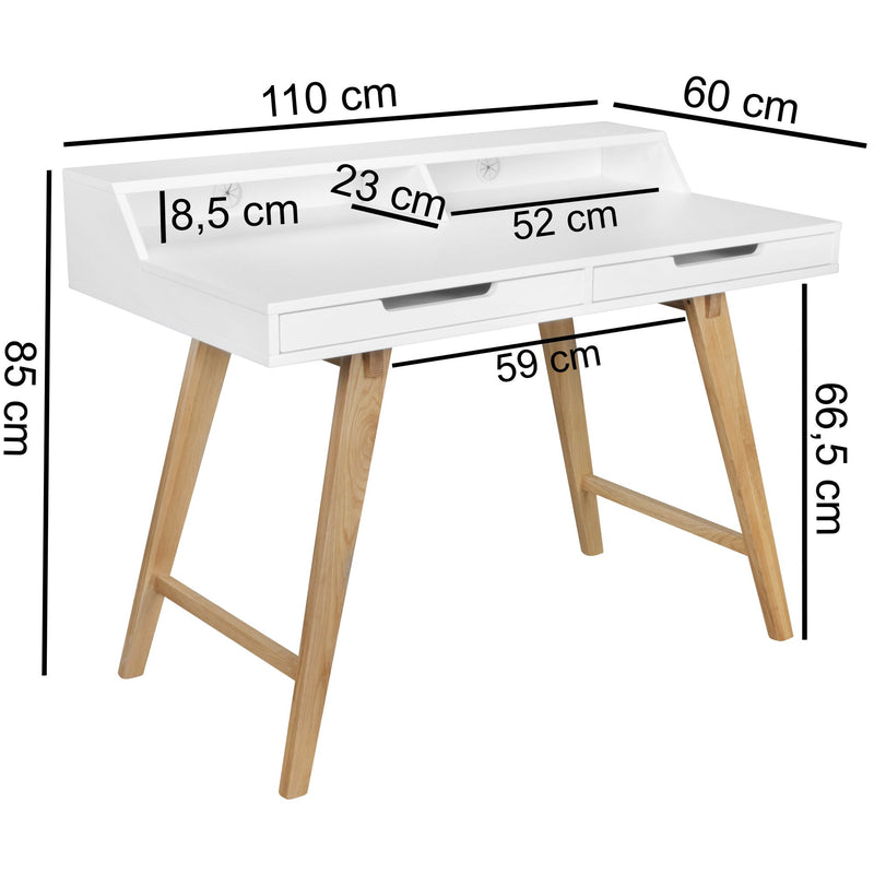 Moderner Schreibtisch im skandinavischen Retro Look 110 x 60 cm