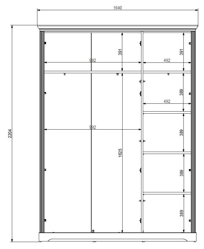 Singlezimmer JASMIN 3-teilig Schlafzimmerset Pinie weiß Nachbildung