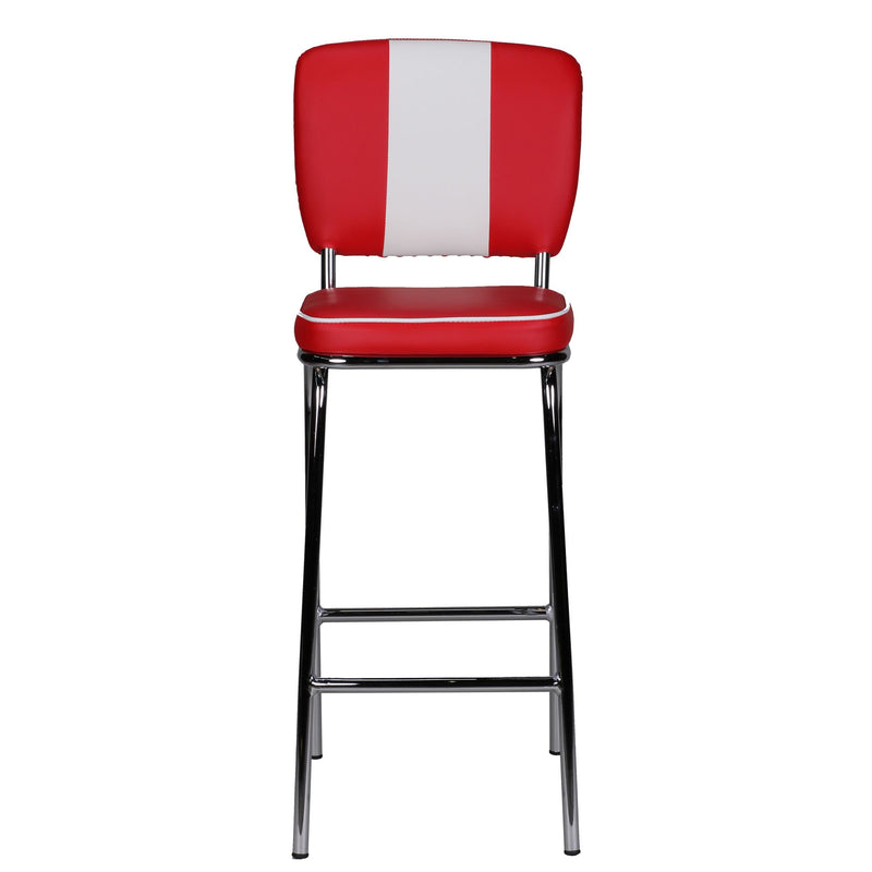 Barstuhl Barhocker American Diner 50er Jahre Retro Rot Weiß
