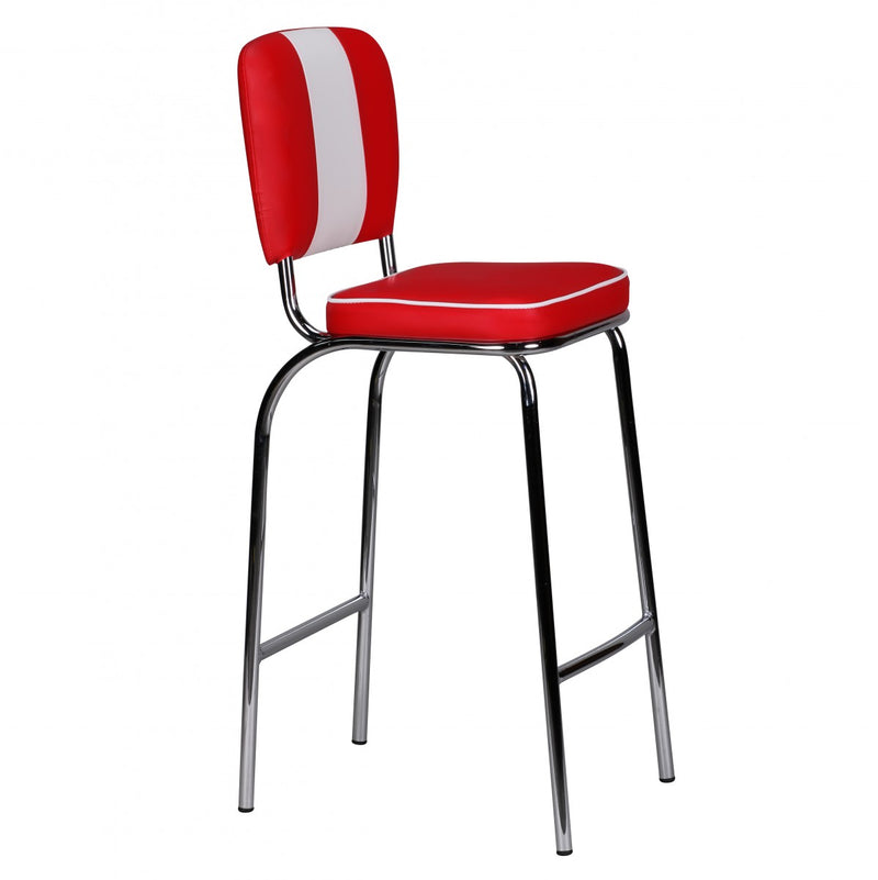 Barstuhl Barhocker American Diner 50er Jahre Retro Rot Weiß