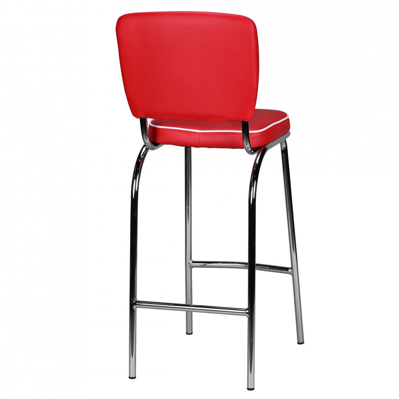 Barstuhl Barhocker American Diner 50er Jahre Retro Rot Weiß