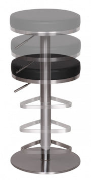 Barhocker WL1.293 Schwarz Edelstahl verstellbare Sitzhöhe 360° drehbar