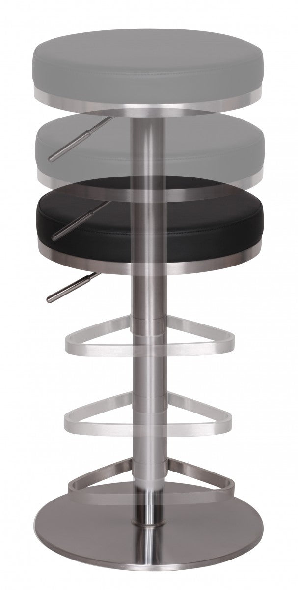 Barhocker WL1.293 Schwarz Edelstahl verstellbare Sitzhöhe 360° drehbar