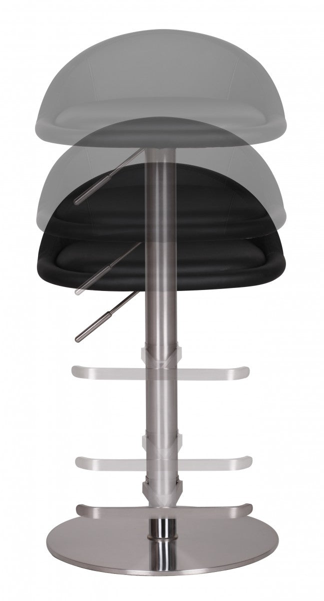 Barhocker WL1.281 Schwarz Edelstahl verstellbare Sitzhöhe 360° drehbar