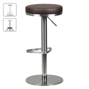Barhocker WL1.612 Braun Edelstahl verstellbare Sitzhöhe 360° drehbar