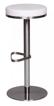 Barhocker WL1.294 Weiß Edelstahl verstellbare Sitzhöhe 360° drehbar