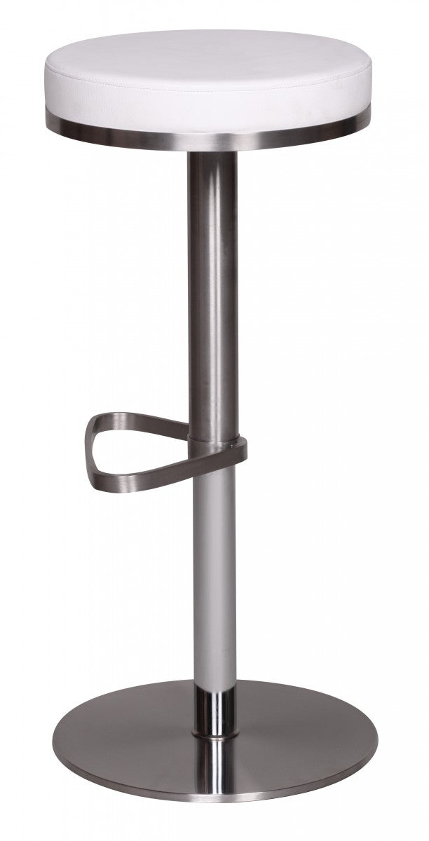 Barhocker WL1.294 Weiß Edelstahl verstellbare Sitzhöhe 360° drehbar