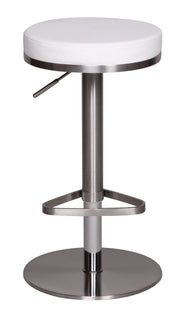 Barhocker WL1.294 Weiß Edelstahl verstellbare Sitzhöhe 360° drehbar