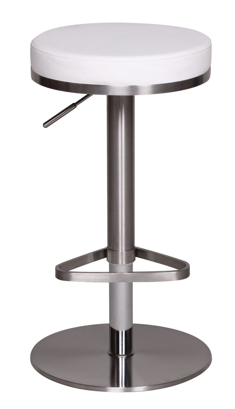 Barhocker WL1.294 Weiß Edelstahl verstellbare Sitzhöhe 360° drehbar