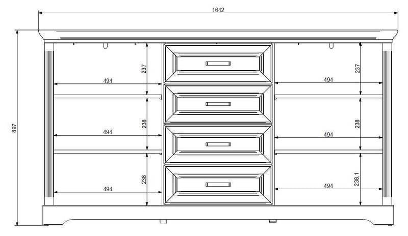 Schlafzimmer JASMIN mit 4-trg. Schrank und Doppelbett Pinie weiß Optik