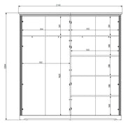 Schlafzimmer JASMIN 5-teilig mit 5-trg. Schrank Pinie weiß Nachbildung