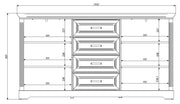 Schlafzimmer JASMIN 5-teilig mit 5-trg. Schrank Pinie weiß Nachbildung