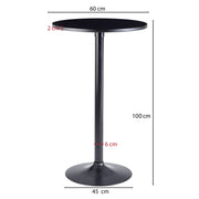 Bartisch Schwarz Stehtisch Ø 60 cm Partytisch Bistrotisch 100 cm Hoch