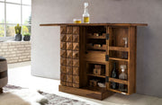 Hausbar LUCCA Sheesham Massivholz 65x91x50 cm Weinbar ausklappbar