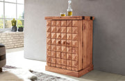 Hausbar LUCCA Akazie Massivholz 65x91x50 cm Weinbar ausklappbar