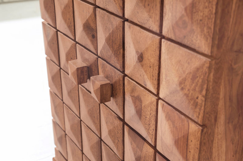 Hausbar LUCCA Akazie Massivholz 65x91x50 cm Weinbar ausklappbar