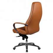 Schreibtischstuhl Bürostuhl AUSTIN Echt-Leder Caramel mit Kopfstütze