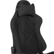 Gamingstuhl Bürostuhl Stoff Schwarz mit ausziehbarer Fußstütze